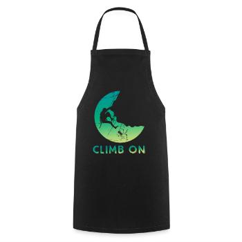 Climb on Rock Climbing Gift Bouldering Mountain - Cooking Apron - black - Front - AI Model Male 185 dark (185cm)