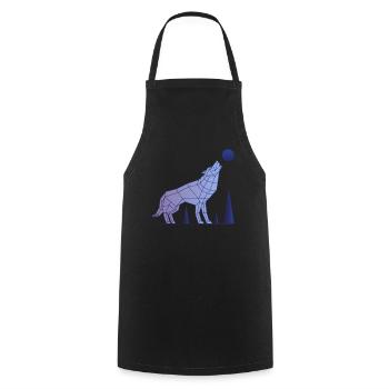 Wolf Alpha Abstrakt - Kochschürze - Schwarz - Vorne - AI Model Male 185 dark (185cm)
