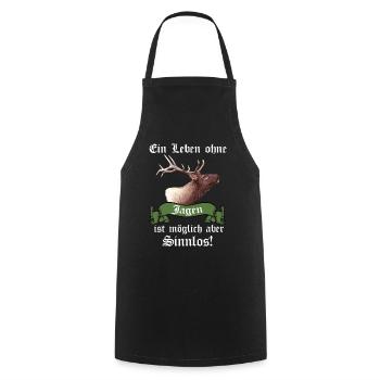 Vie Sans chasse Possible Mais Inutile I Chasseur - Tablier de cuisine - noir - Devant - AI Model Male 185 dark (185cm)