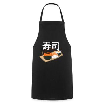 Sushi - Kochschürze - Schwarz - Vorne - AI Model Male 185 dark (185cm)