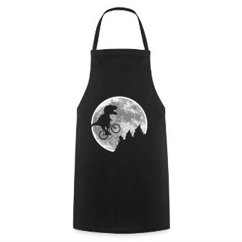 Dino Bicycle Flying Moon - Cooking Apron - black - Front - AI Model Male 185 dark (185cm)