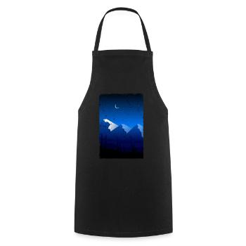 mountains - Cooking Apron - black - Front - AI Model Male 185 dark (185cm)