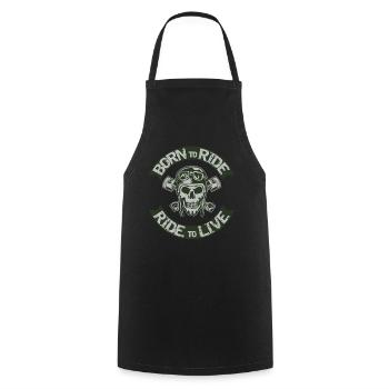 Born to Ride Ride To Live - Cooking Apron - black - Front - AI Model Male 185 dark (185cm)