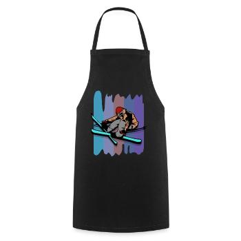 Freestyle skiing - Cooking Apron - black - Front - AI Model Male 185 dark (185cm)