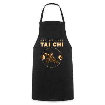 Tai Chi - Kochschürze - Schwarz - Vorne - AI Model Male 185 dark (185cm)