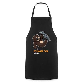 Climbing sloth Funny - Cooking Apron - black - Front - AI Model Male 185 dark (185cm)