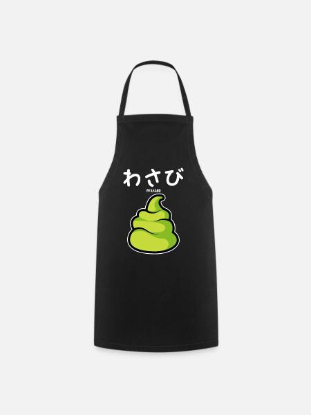 Wasabi Scharf Gewürz - Kochschürze - Schwarz