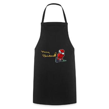 Merry Christmas Funny - Cooking Apron - black - Front - AI Model Male 185 dark (185cm)
