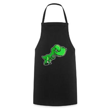 Dinosaure T-Rex - Tablier de cuisine - noir - Devant - AI Model Male 185 dark (185cm)