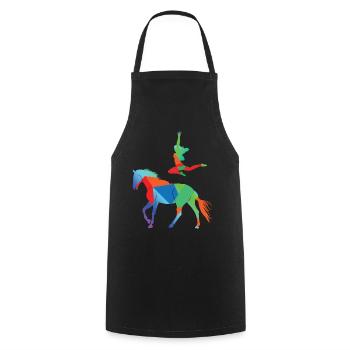 Voltigieren - Kochschürze - Schwarz - Vorne - AI Model Male 185 dark (185cm)