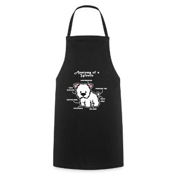 Anatomy of a west highland white terrier - Cooking Apron - black - Front - AI Model Male 185 dark (185cm)