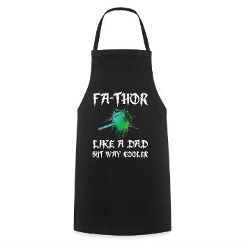 Papa père Fathor - Tablier de cuisine - noir - Devant - AI Model Male 185 dark (185cm)
