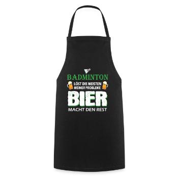 Badminton Federball Lustige Badminton Sprüche - Kochschürze - Schwarz - Vorne - AI Model Male 185 dark (185cm)