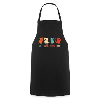 Un Deux Trois Cat - Tablier de cuisine - noir - Devant - AI Model Male 185 dark (185cm)