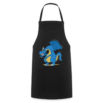Drache - Kochschürze - Schwarz - Vorne - AI Model Male 185 dark (185cm)