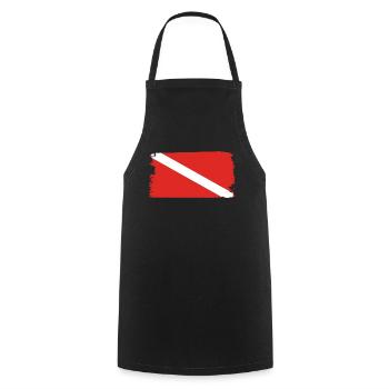 Taucher Flagge - Kochschürze - Schwarz - Vorne - AI Model Male 185 dark (185cm)