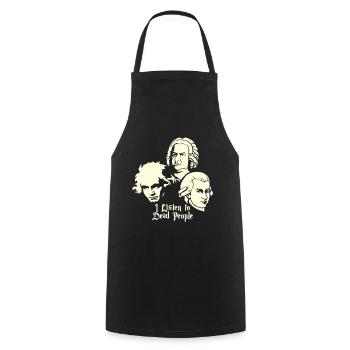 Ich Höre Tote Menschen Beethoven Bach Mozart - Kochschürze - Schwarz - Vorne - AI Model Male 185 dark (185cm)