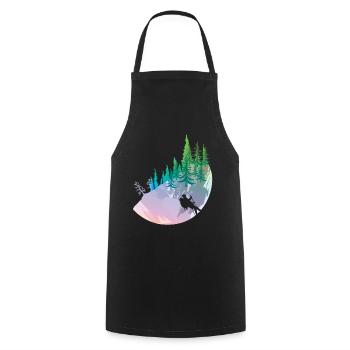 Hiker hiking tour - Cooking Apron - black - Front - AI Model Male 185 dark (185cm)