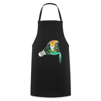 Résumé de l'ampoule de la nature - Tablier de cuisine - noir - Devant - AI Model Male 185 dark (185cm)