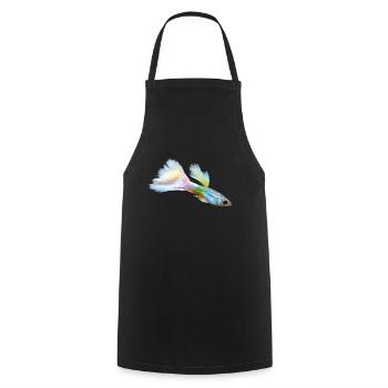 Guppy Aquarium Fish I Aquarist Hobby Aquaristics - Cooking Apron - black - Front - AI Model Male 185 dark (185cm)
