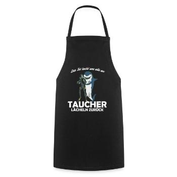 Taucher lächeln zurück - Kochschürze - Schwarz - Vorne - AI Model Male 185 dark (185cm)