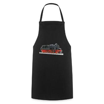 Steam locomotive train I railway locomotive realistic - Cooking Apron - black - Front - AI Model Male 185 dark (185cm)
