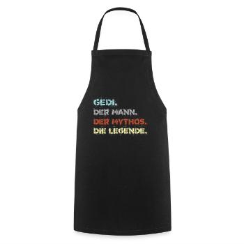 Gedi Taufged Firmged Geschenkidee Firmgedi - Kochschürze - Schwarz - Vorne - AI Model Male 185 dark (185cm)