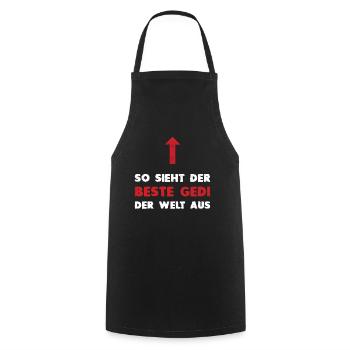 So sieht der beste Gedi der Welt aus Firmgedi - Kochschürze - Schwarz - Vorne - AI Model Male 185 dark (185cm)