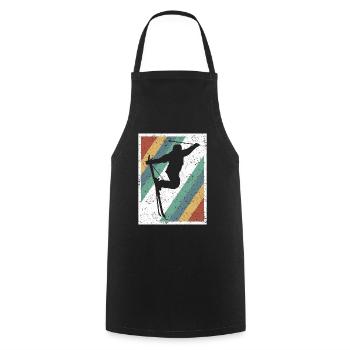 Skier Freestyle Retro Grafik Geschenk - Kochschürze - Schwarz - Vorne - AI Model Male 185 dark (185cm)
