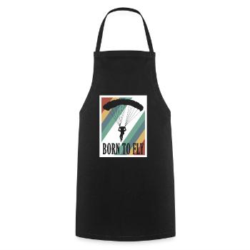 Graphique de parachutiste Born To Fly Cool - Tablier de cuisine - noir - Devant - AI Model Male 185 dark (185cm)