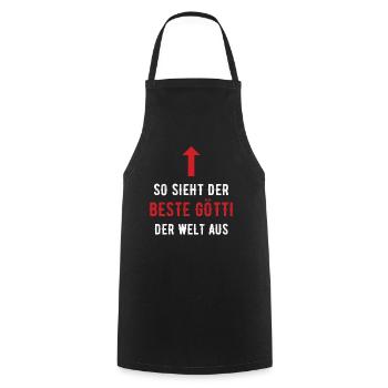 Bester Götti der Welt Firmgötti Taufgötti Geschenk - Kochschürze - Schwarz - Vorne - AI Model Male 185 dark (185cm)