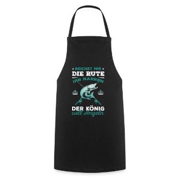Angler Spruch Angeln Angelkönig Angeltrip Fischer - Kochschürze - Schwarz - Vorne - AI Model Male 185 dark (185cm)
