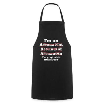 Funny accountant gift saying - Cooking Apron - black - Front - AI Model Male 185 dark (185cm)