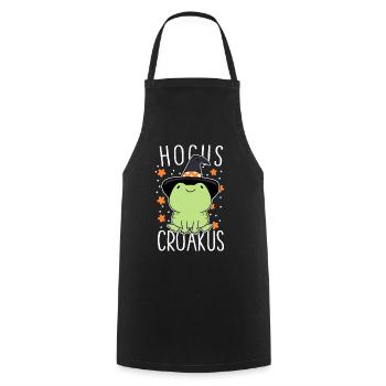 Lustige Halloween Frosch süße Hocus Croakus Hexe Hut - Kochschürze - Schwarz - Vorne - AI Model Male 185 dark (185cm)