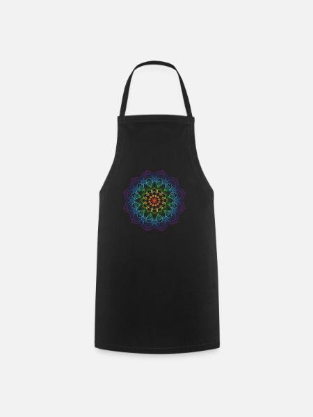 Qi Gong mandala qigong yoga Tai Chi - Tablier de cuisine - noir
