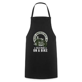 Cooles Biker Chopper Motorrad Geschenk - Kochschürze - Schwarz - Vorne - AI Model Male 185 dark (185cm)
