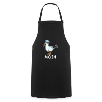 Cooles Moin Nordsee Plattdeutsch Geschenk - Kochschürze - Schwarz - Vorne - AI Model Male 185 dark (185cm)