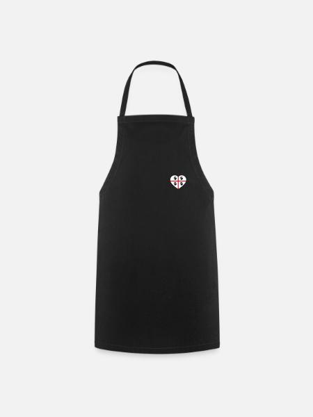 Sardaigne drapeau drapeau coeur Italie Sardaigne Sarde - Tablier de cuisine - noir