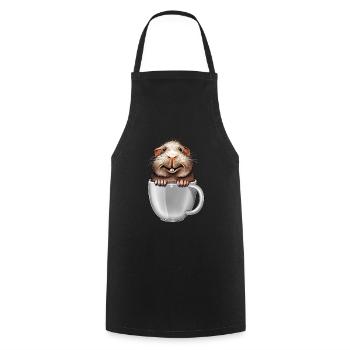 Cobaye dans la tasse - Tablier de cuisine - noir - Devant - AI Model Male 185 dark (185cm)
