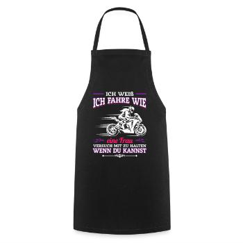 Frauen Motorrad Fahrerin Biker Girl Geschenk - Kochschürze - Schwarz - Vorne - AI Model Male 185 dark (185cm)