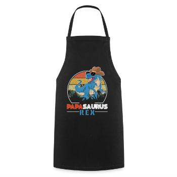 Papasaurus Rex Best Dad Family - Cooking Apron - black - Front - AI Model Male 185 dark (185cm)