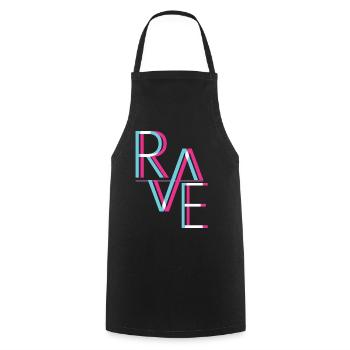 Techno Music Trip Aesthetic Freetekno Rave Party - Kochschürze - Schwarz - Vorne - AI Model Male 185 dark (185cm)