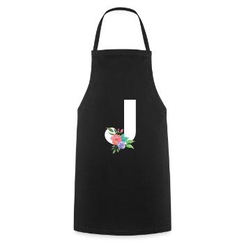 Letter J personalized gift alphabet first name Christmas - Cooking Apron - black - Front - AI Model Male 185 dark (185cm)