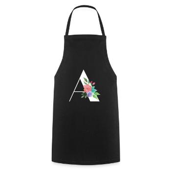 Letter A personalized gift alphabet first name Christmas - Cooking Apron - black - Front - AI Model Male 185 dark (185cm)
