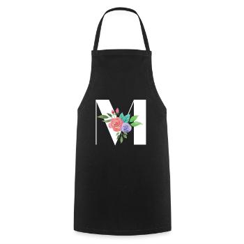 Letter M personalized gift alphabet first name Christmas - Cooking Apron - black - Front - AI Model Male 185 dark (185cm)