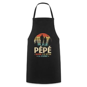 Pépé L'homme Le Mythe La Légende - Tablier de cuisine - noir - Devant - AI Model Male 185 dark (185cm)