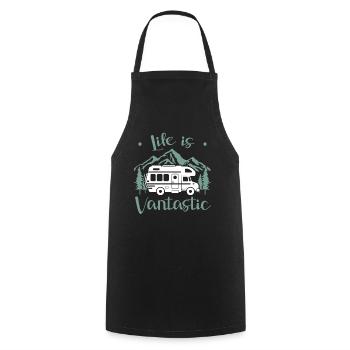Van Life Motorhome Camping Freugeist Travel - Cooking Apron - black - Front - AI Model Male 185 dark (185cm)