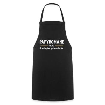 Papy idée cadeau grand père humour citation humour - Tablier de cuisine - noir - Devant - AI Model Male 185 dark (185cm)