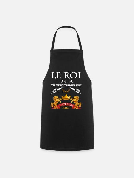 Tronçonnuse bois humour bûcheron - Tablier de cuisine - noir