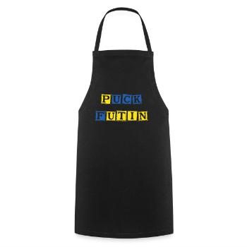 Puck Futin Ukraine - Cooking Apron - black - Front - AI Model Male 185 dark (185cm)
